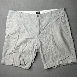 J.Crew Linen Cotton Shorts Mens 38 Grey A4142 Flat Front Casual Summer